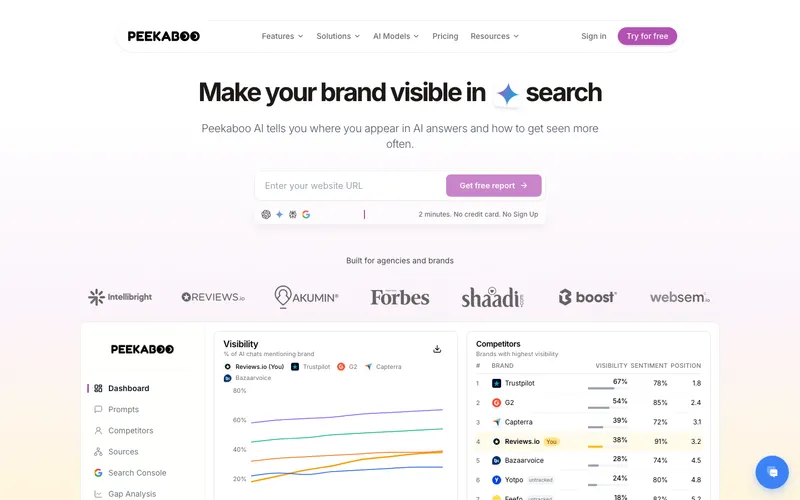 Peekaboo AI interface