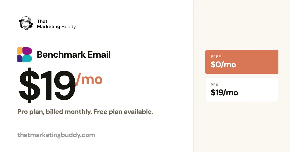 Benchmark Email Pricing: Free for 500, Pro Scales $19 to $499