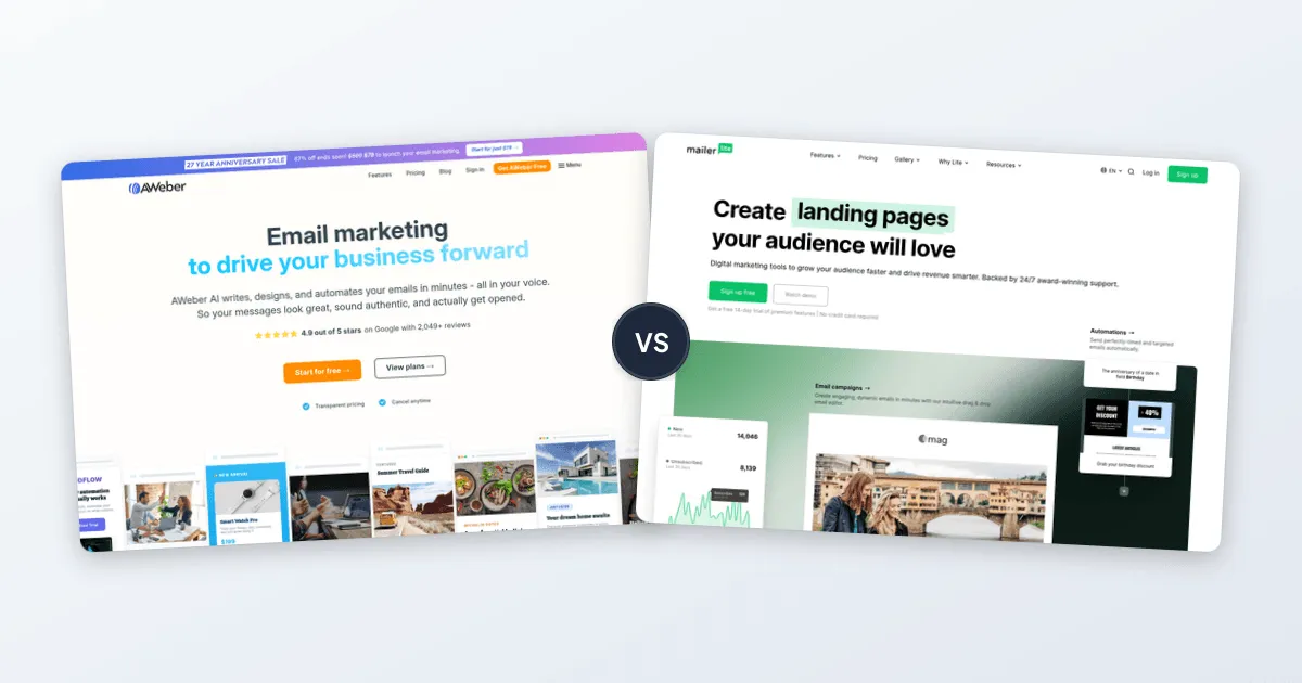 AWeber vs MailerLite comparison