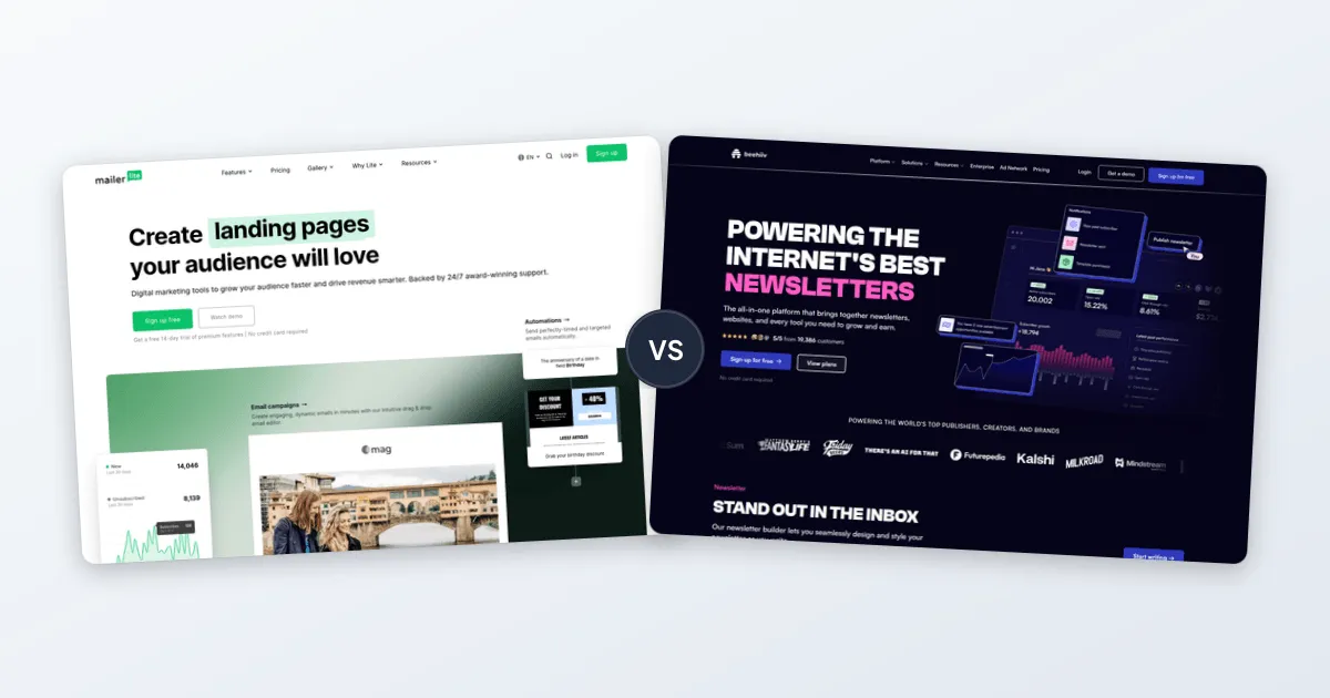 MailerLite vs beehiiv comparison