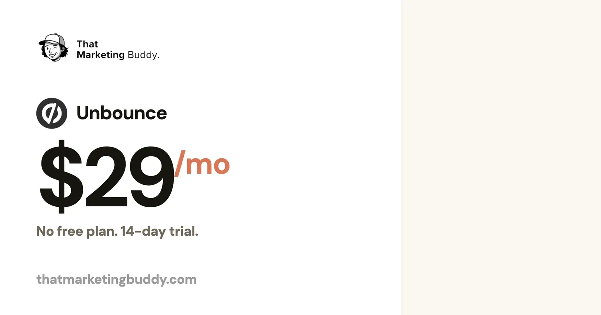 Unbounce Pricing: Starter $29 to Optimize $249, Plus Agency