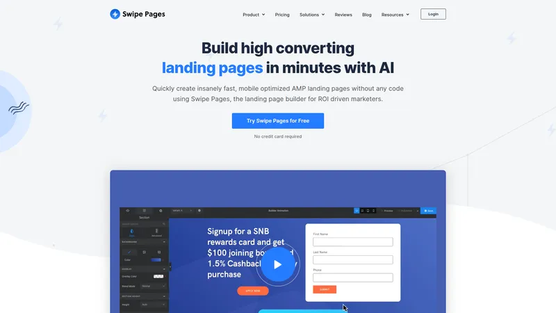 Swipe Pages interface