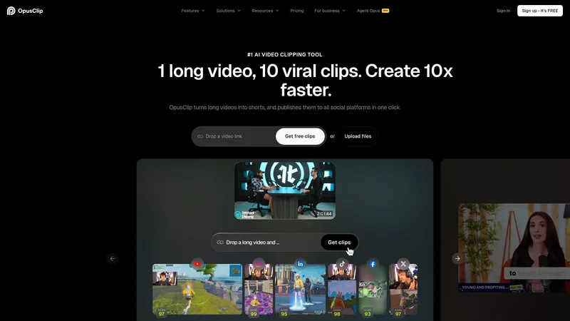 Opus Clip interface