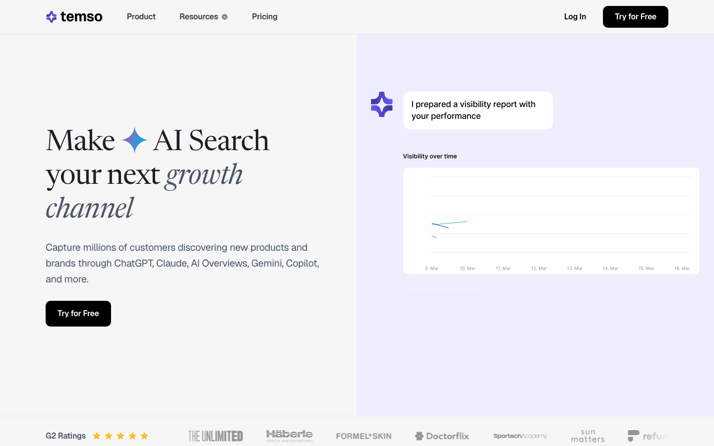Temso AI product interface