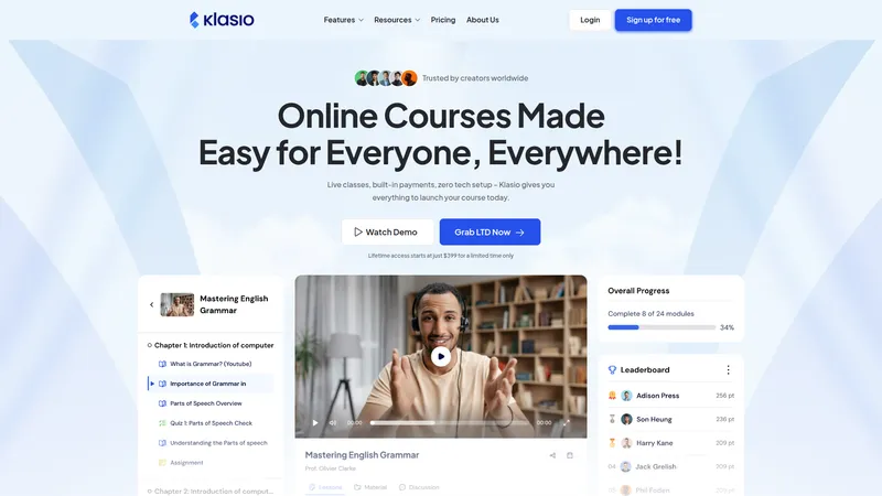 Klasio interface
