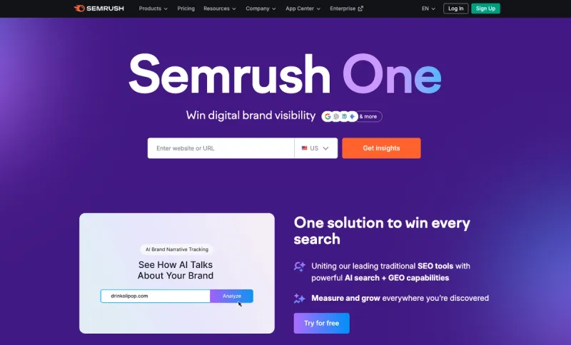 Semrush interface