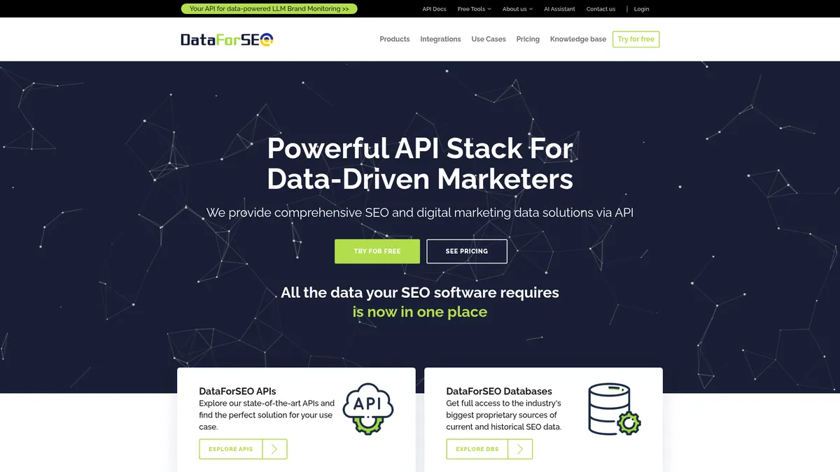 DataForSEO homepage screenshot
