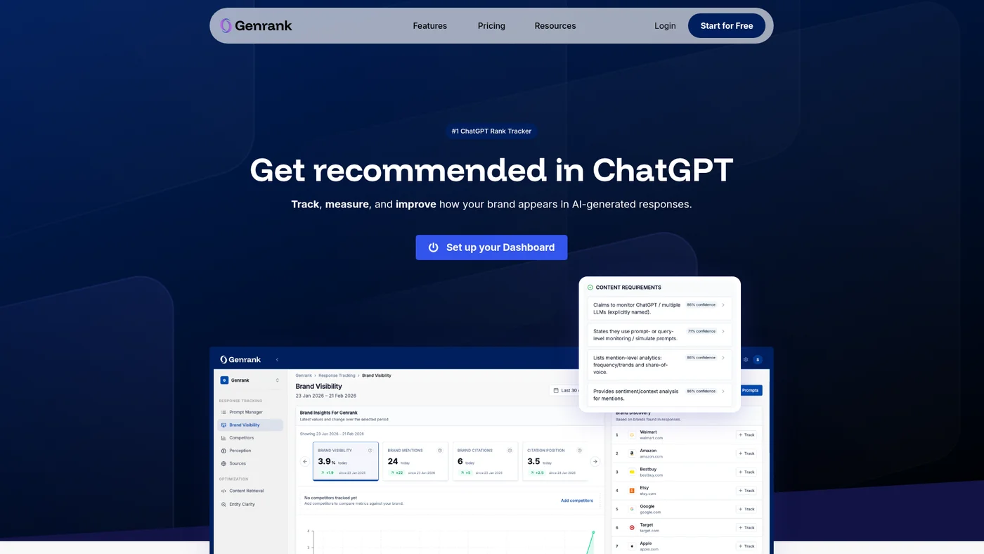 GenRank homepage screenshot