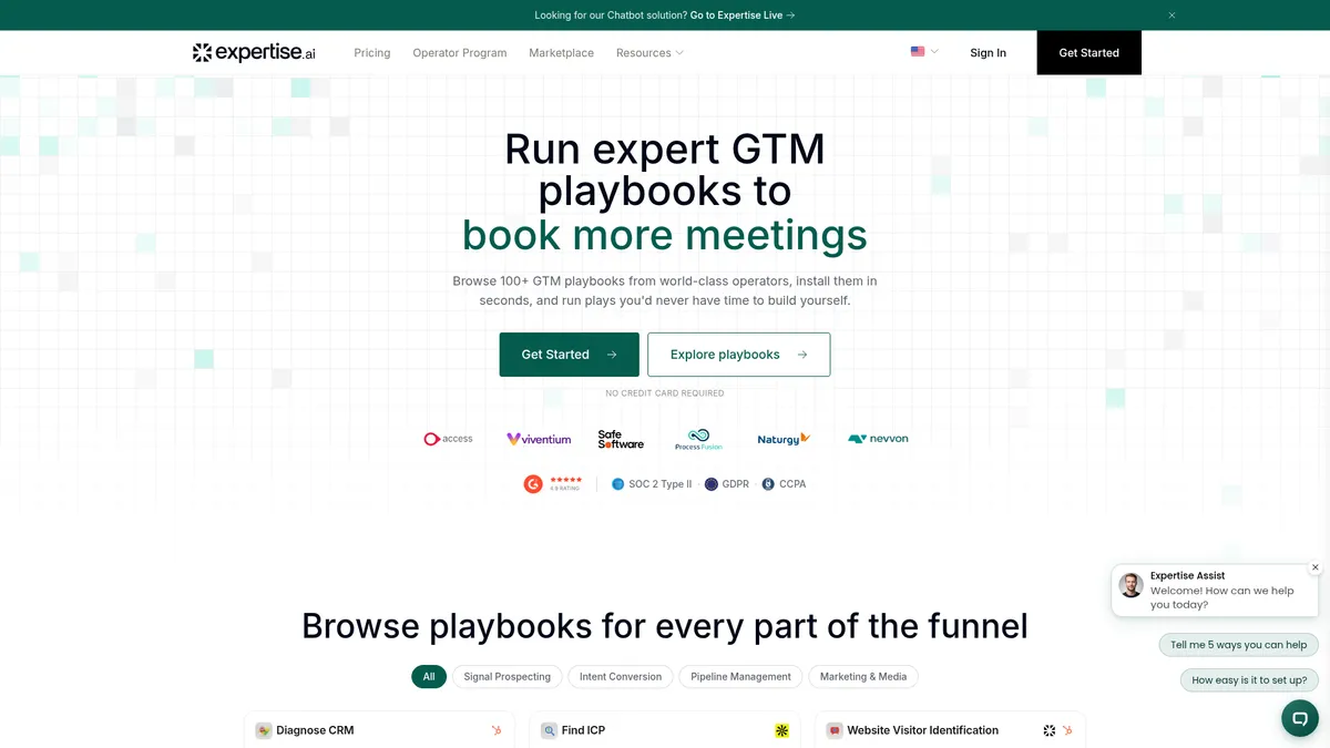 Expertise AI homepage screenshot
