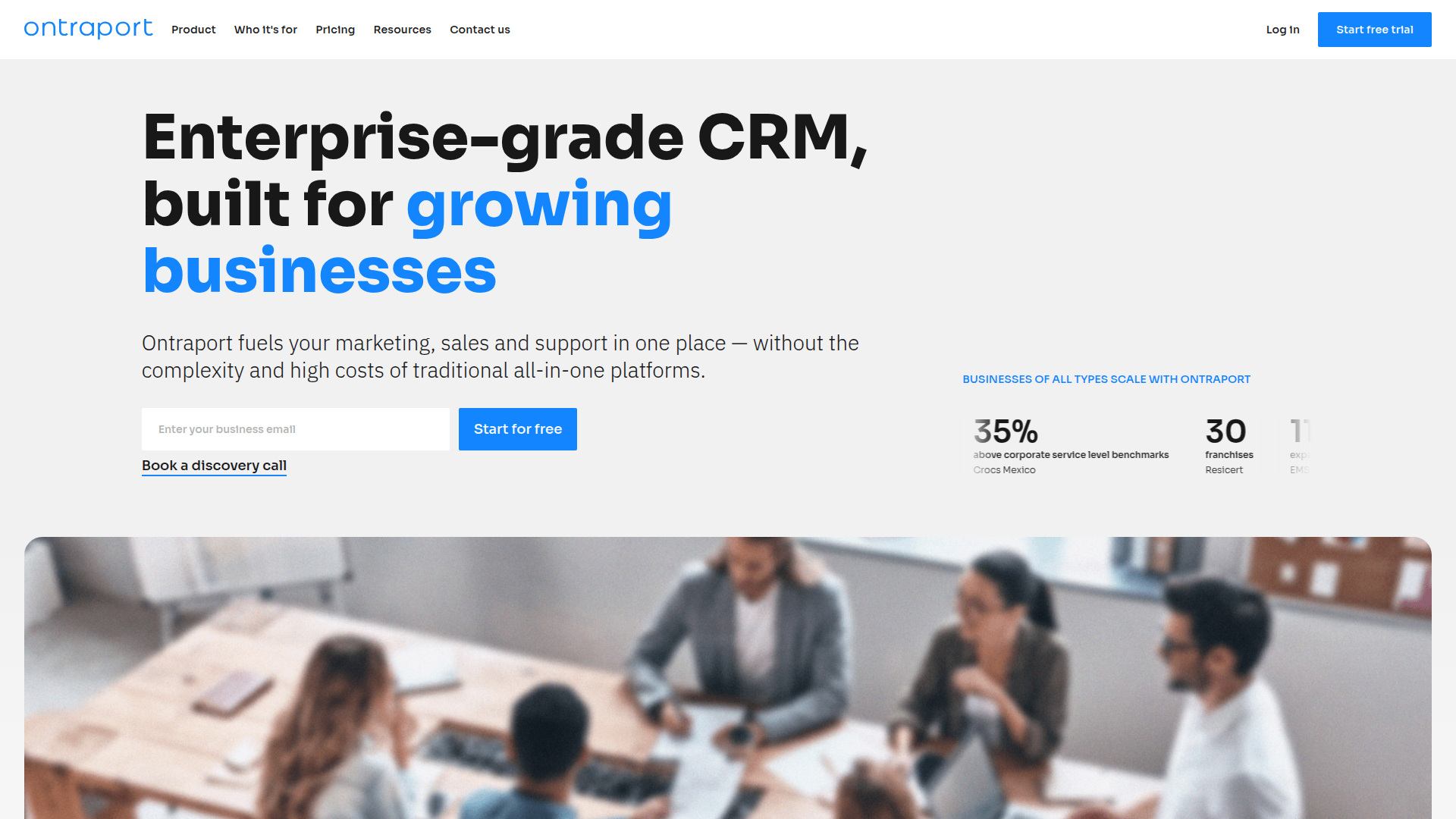 Ontraport homepage screenshot