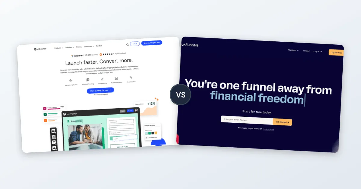 Unbounce vs Clickfunnels comparison