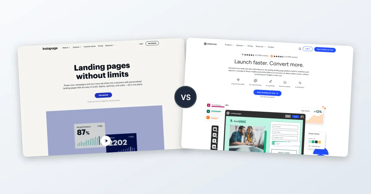 Instapage vs Unbounce comparison