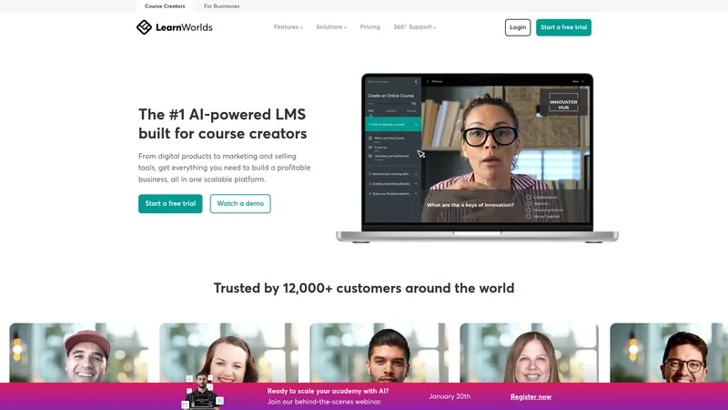 LearnWorlds interface