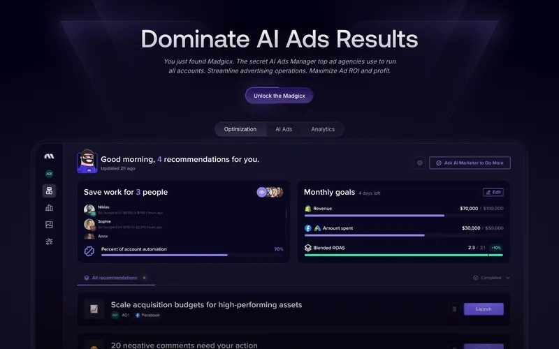 Madgicx interface
