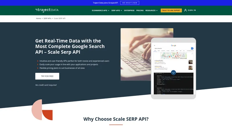 TrajectData ValueSERP / Scale SERP interface
