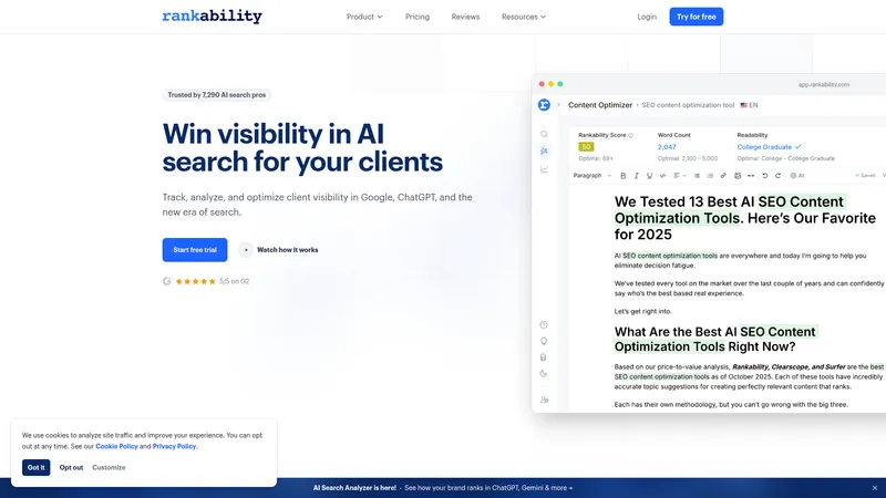 Rankability interface