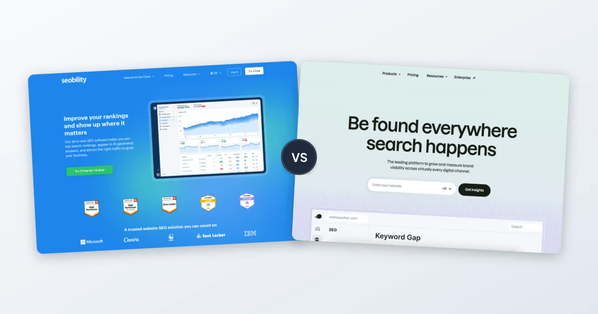 Seobility vs Semrush comparison