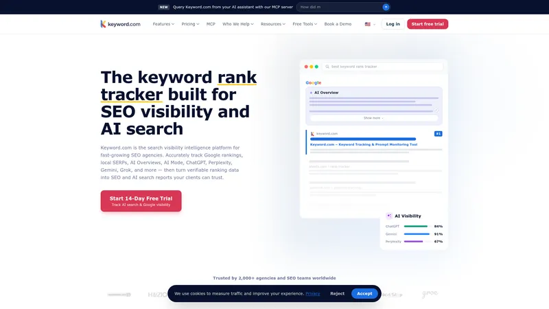 Keyword.com interface