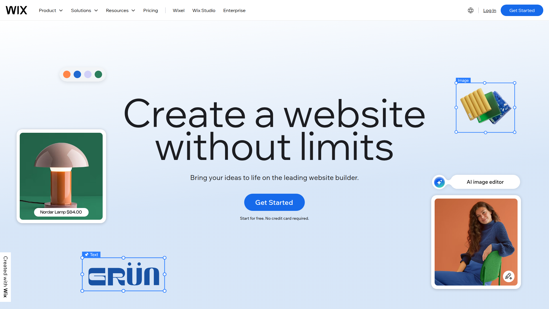 Wix homepage screenshot