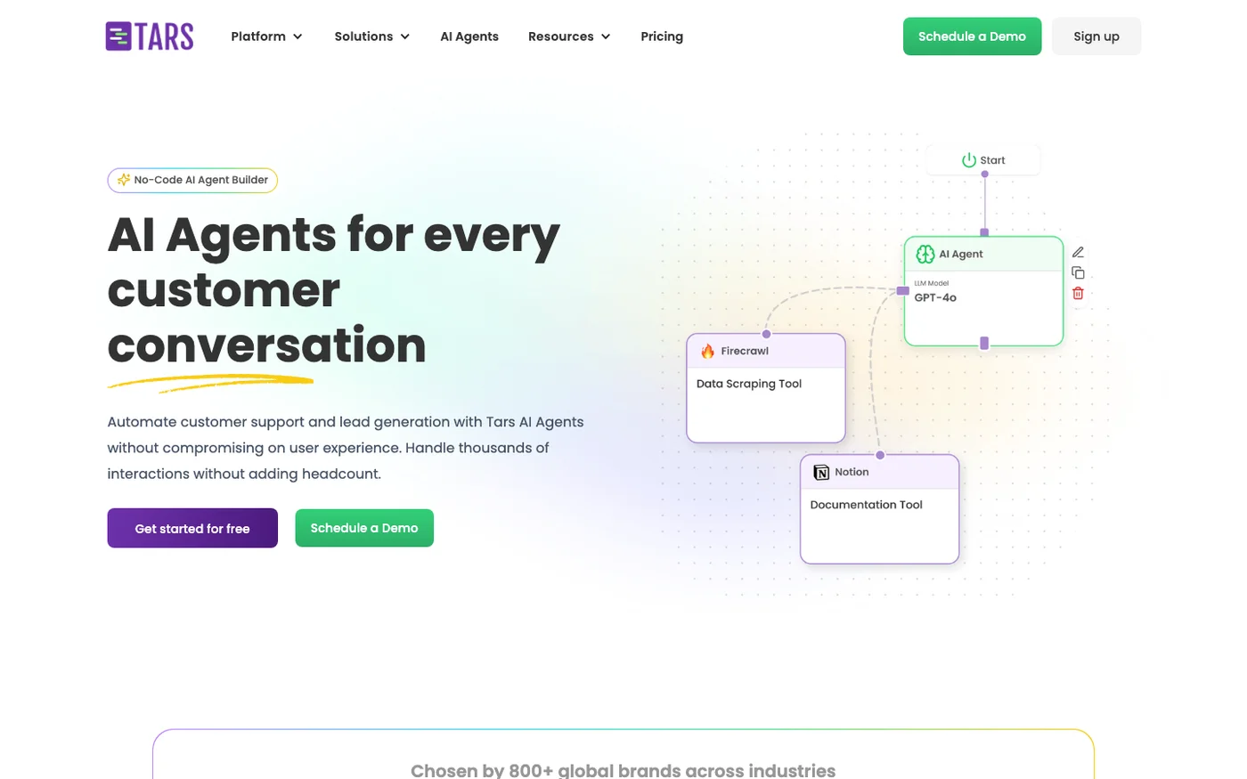Tars homepage screenshot
