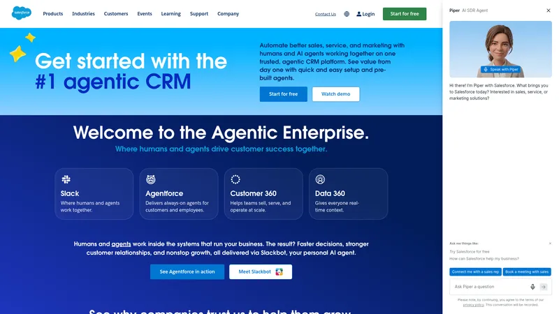 Salesforce interface