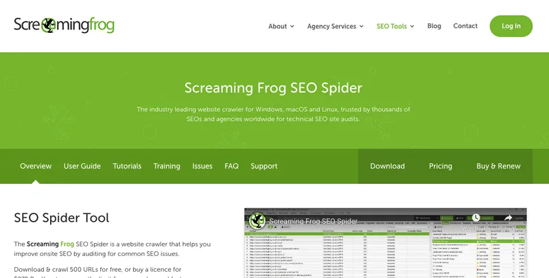 Screaming Frog interface