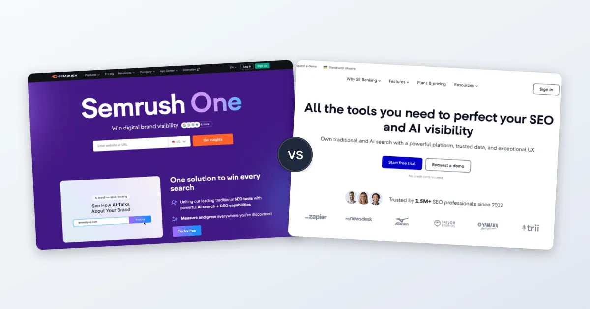 Semrush vs SE Ranking comparison