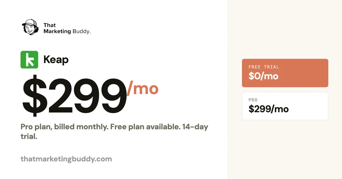 Keap Pricing: $299/mo Pro Plan With 14-Day Trial