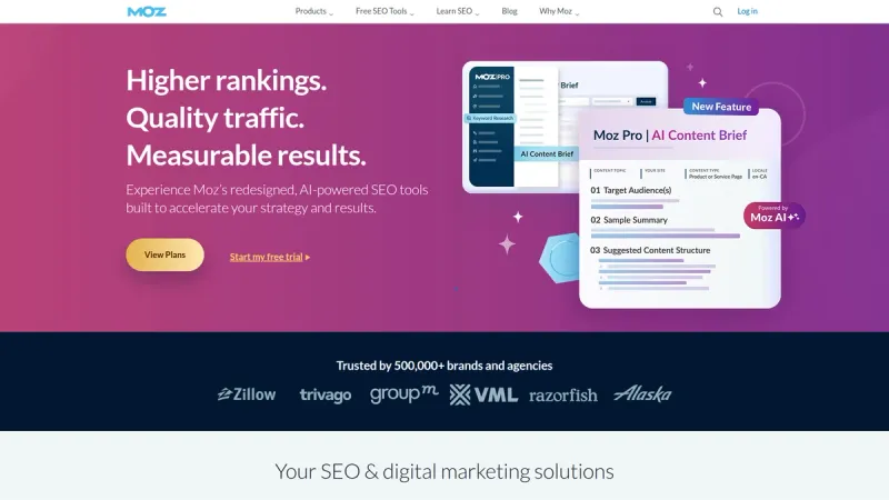 Moz Pro interface