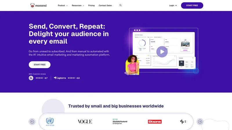 Moosend interface