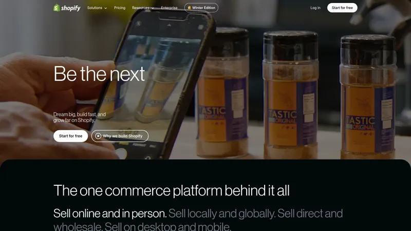 Shopify interface