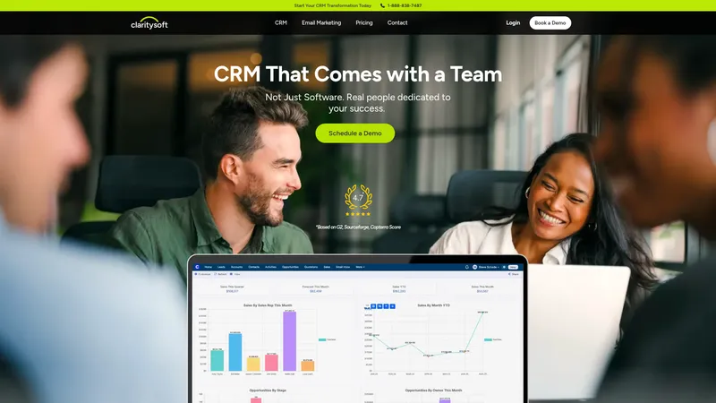 Claritysoft CRM interface