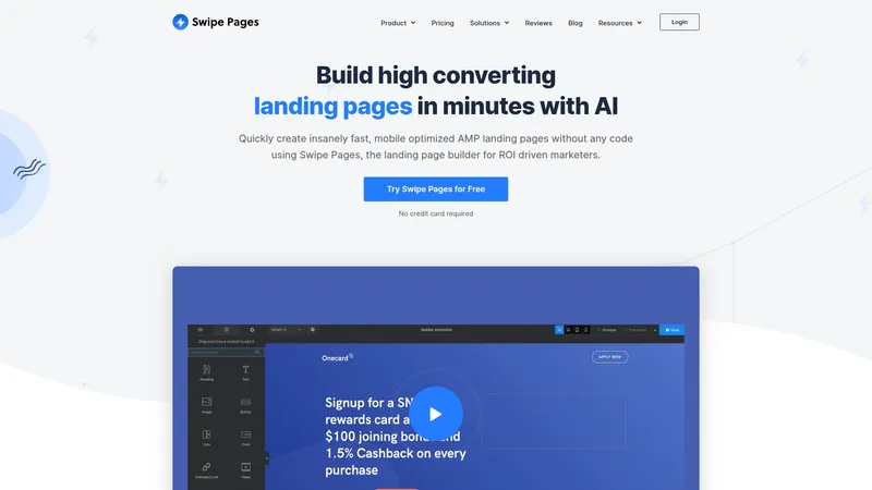 Swipe Pages interface
