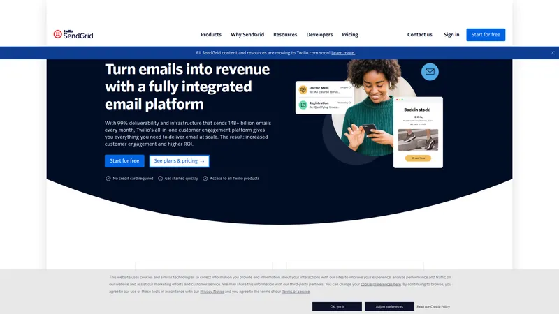 SendGrid interface