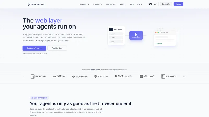 Browserless interface