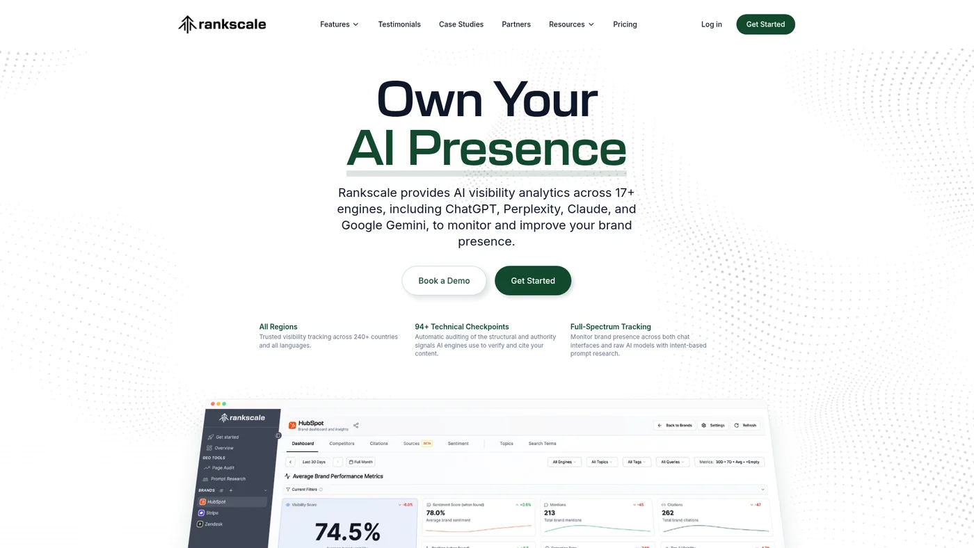 RankScale AI homepage screenshot