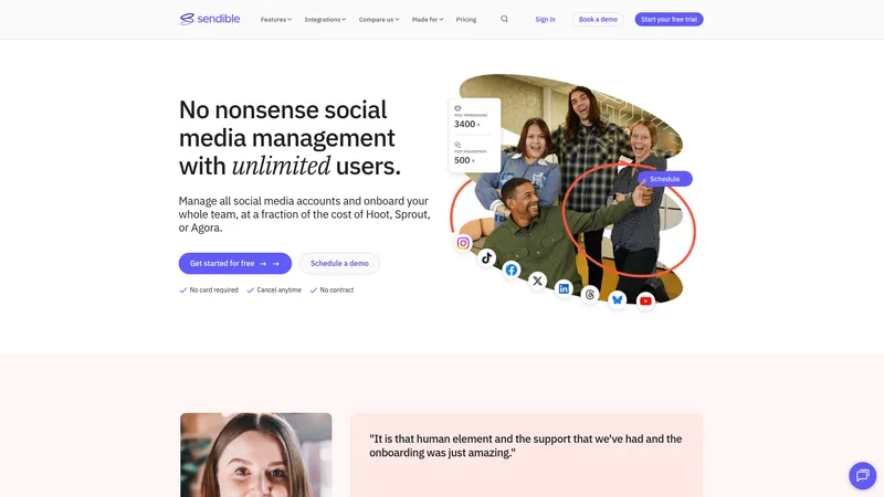 Sendible interface