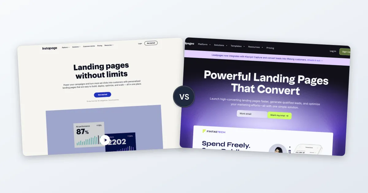 Instapage vs Leadpages comparison