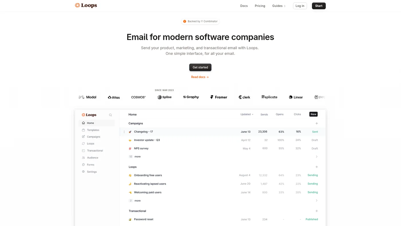 Loops homepage screenshot