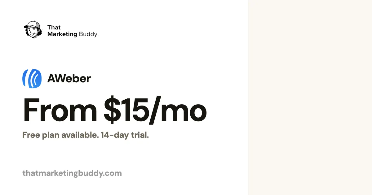 AWeber Pricing 2026: Plans from $12.49/month