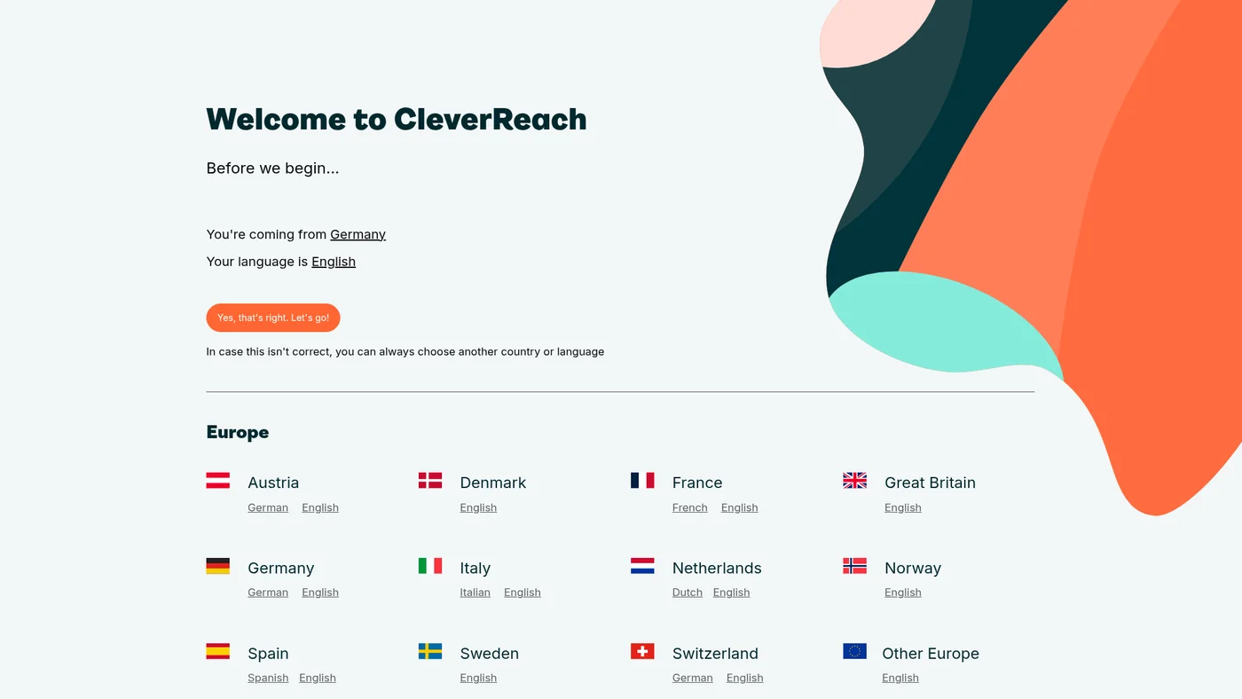 CleverReach homepage screenshot