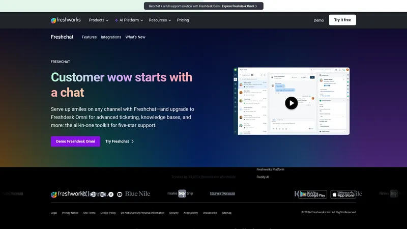 Freshworks (Freshchat/Freshdesk) interface