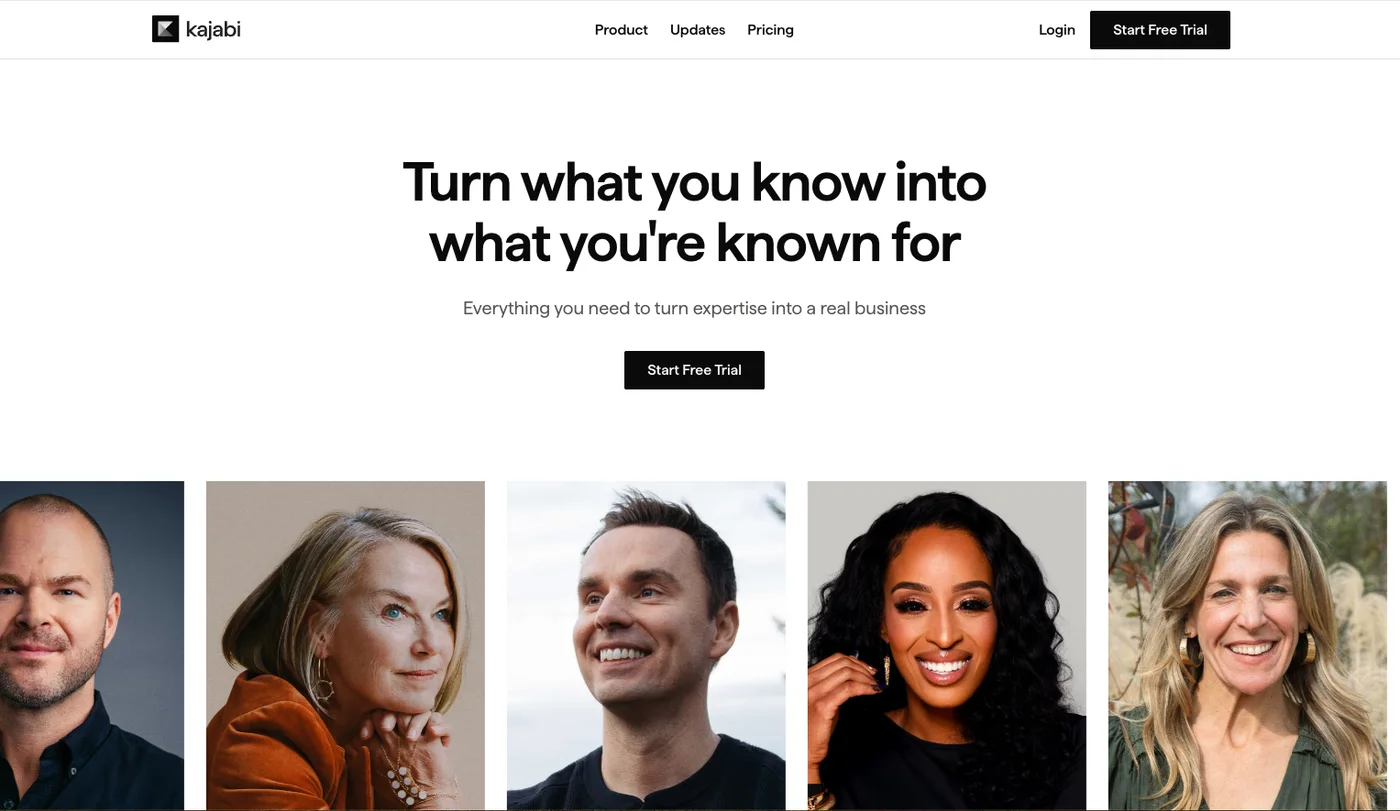 Kajabi homepage screenshot