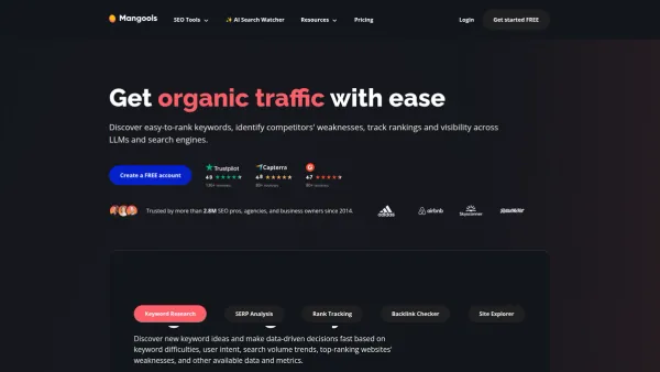 Mangools interface