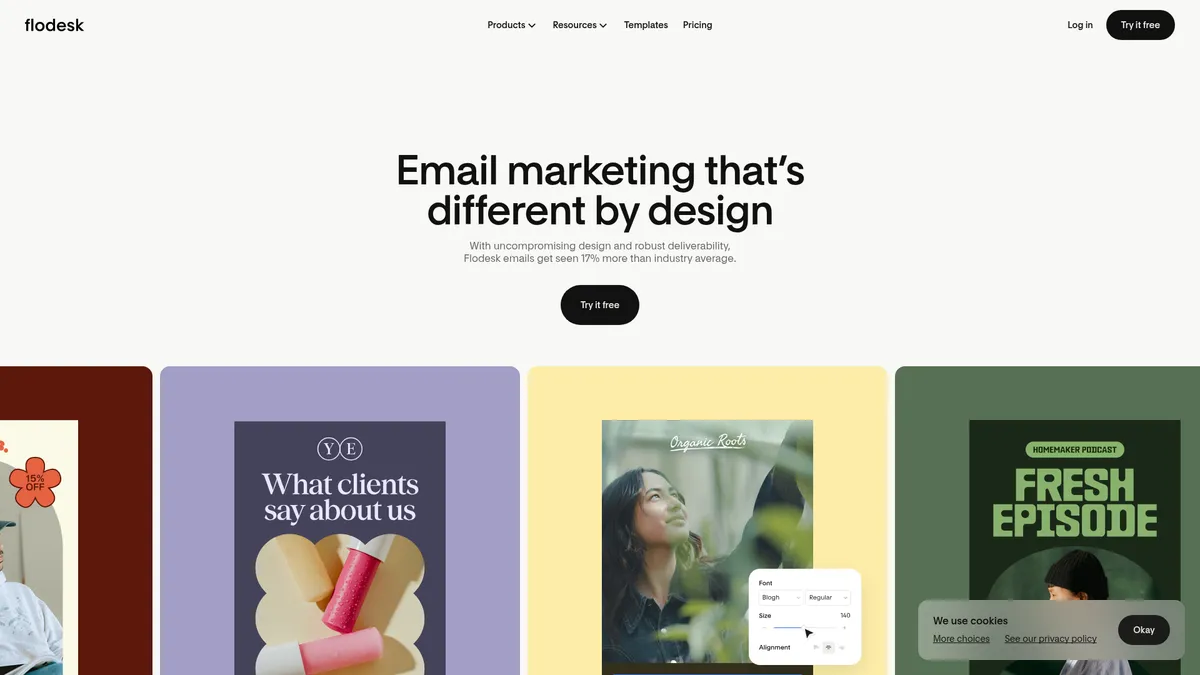Flodesk homepage screenshot