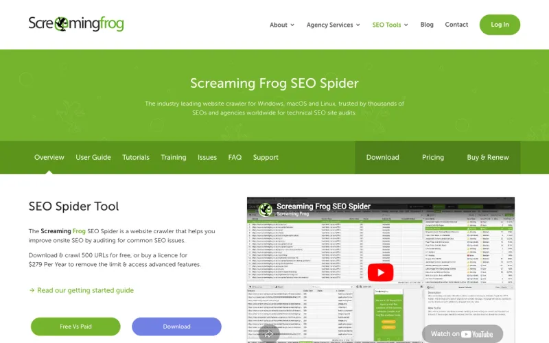 Screaming Frog interface
