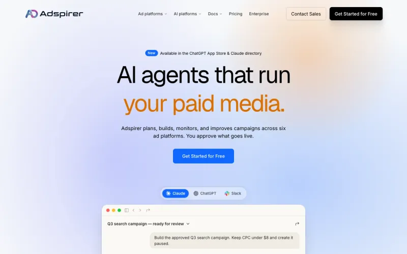 Adspirer interface