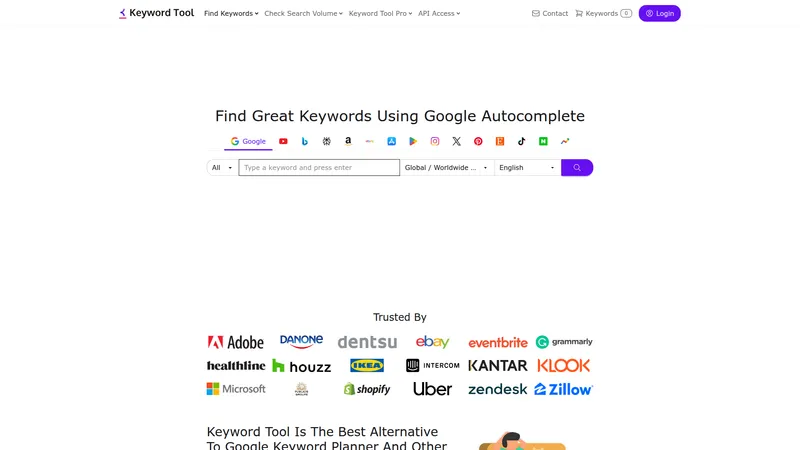 KeywordTool.io interface