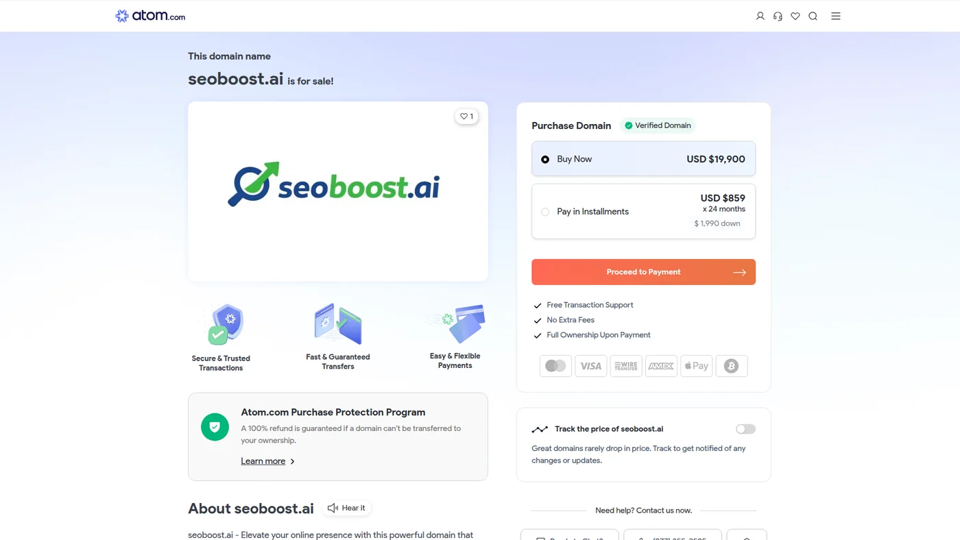 SEOBoost homepage screenshot