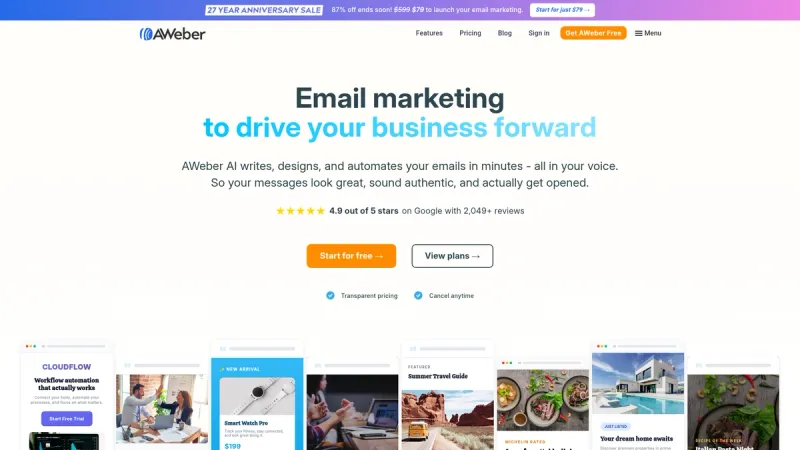 AWeber interface